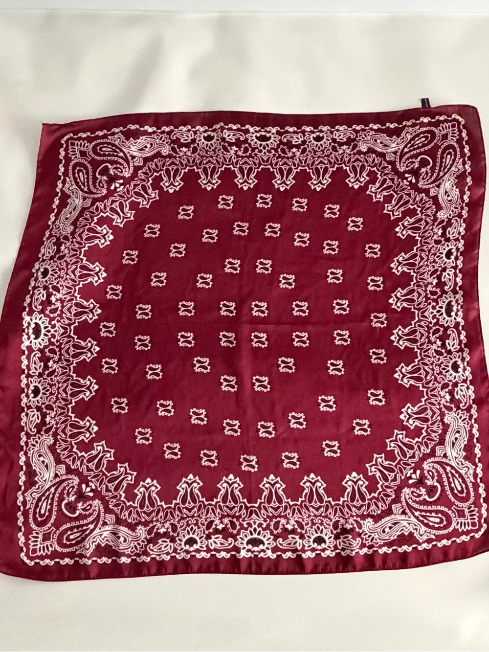 Classic Paisley Bandana Scarf - Deep Burgundy